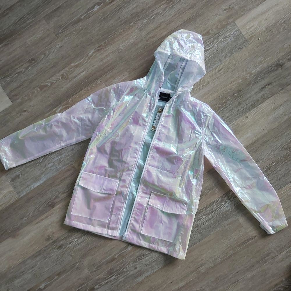 Holographic rain jacket